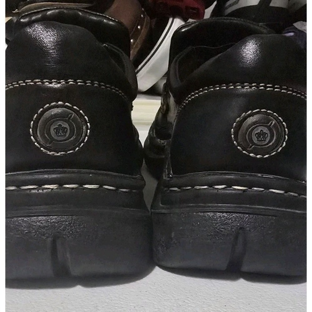 BORN Genuine Leather Womens 8.5 Black Slip on Shoes Chunky - Picture 4 of 9